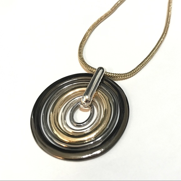 NAPIER | NWT Tri-Tone Circles Necklace - Picture 5 of 8
